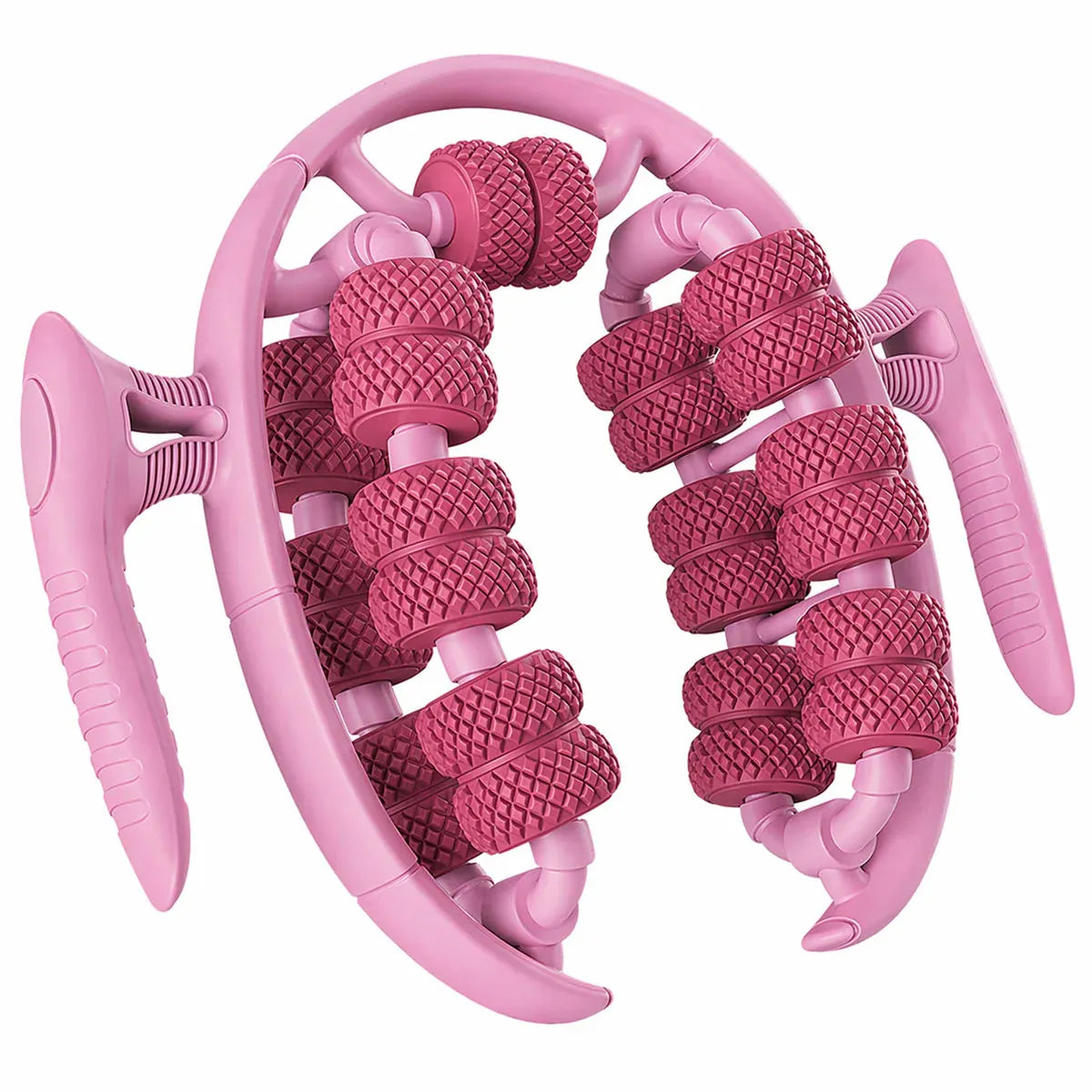Leg Muscle Massager Roller 26 Round Wheel Calf Relaxation Yoga Fitness Tool - Pink