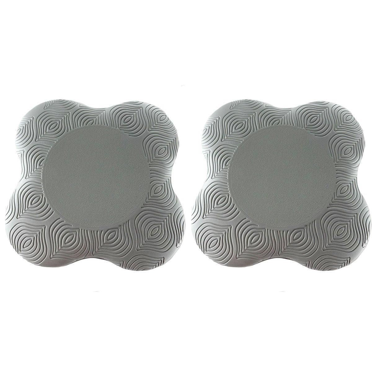 2pcs Thick Yoga Kneeling Mat Knee Cushion for Elbow Support Gym Workout Pad - Grey