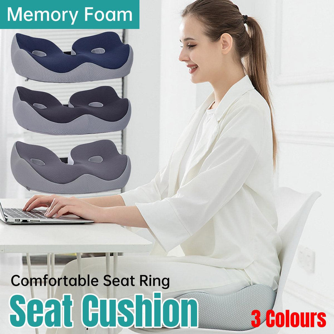 Office Chair Seat Cushion for Sedentary Support Comfort Pillow Pad Home Use - Blue