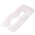 U-shaped All-Cotton Maternity Pillow Multifunctional Lumbar Side Sleep Cushion - White