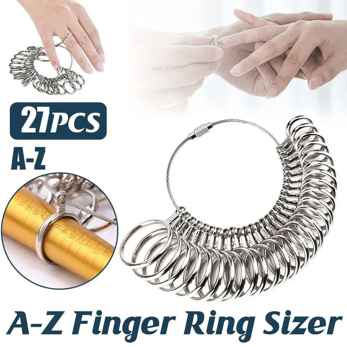 A-Z Finger Ring Sizer Size Sizing Measure Measurement Gauge Tool Set
