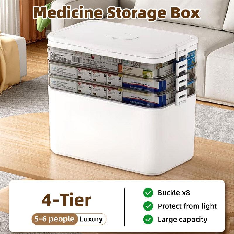 4 Layer Medicine Box Portable Medical Storage Family First Aid Emergency Box