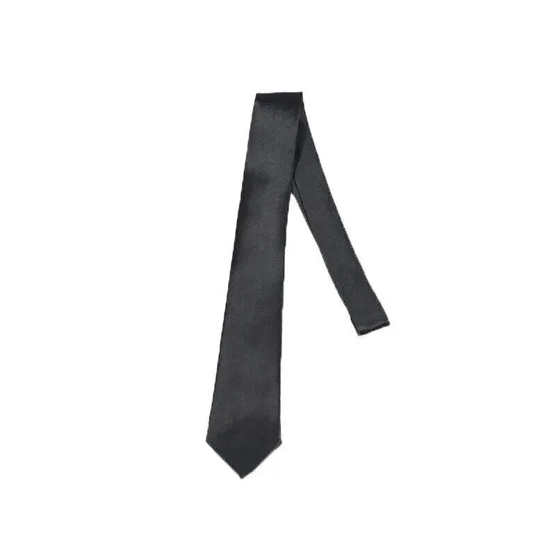 Mens Skinny Tie Plain Wedding Slim Necktie Formal Casual Narrow Party - Black