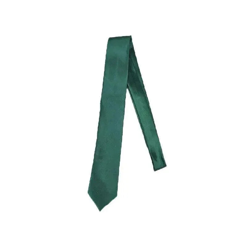 Mens Skinny Tie Plain Wedding Slim Necktie Formal Casual Narrow Party - Green