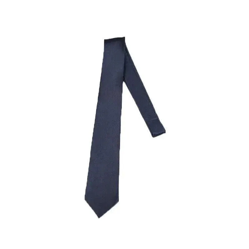 Mens Skinny Tie Plain Wedding Slim Necktie Formal Casual Narrow Party - Navy