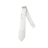 Mens Skinny Tie Plain Wedding Slim Necktie Formal Casual Narrow Party - White