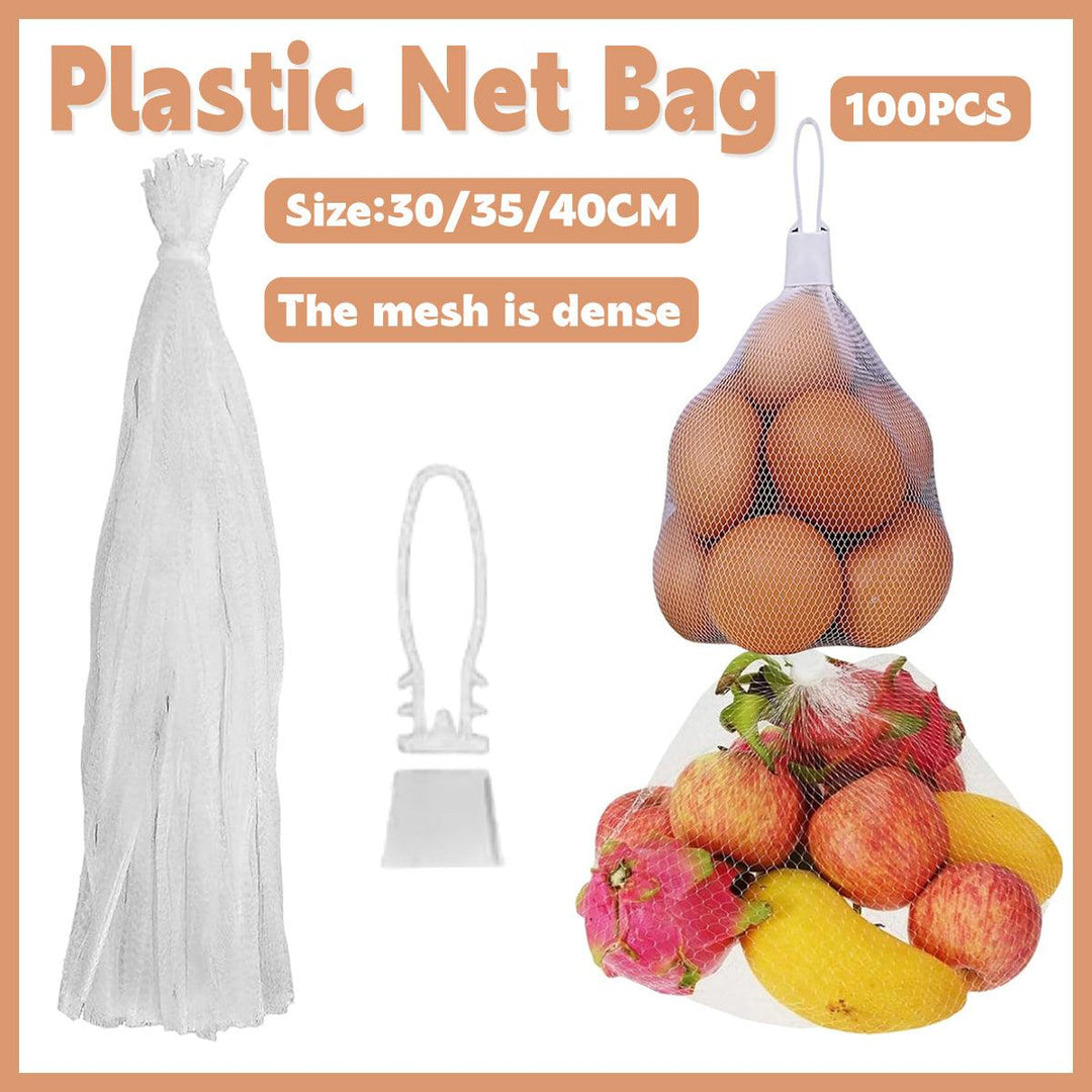 100pcs Nylon Mesh Bag Egg Storage Close Eye Plastic Mesh for Fruits Vegetables - 30cm