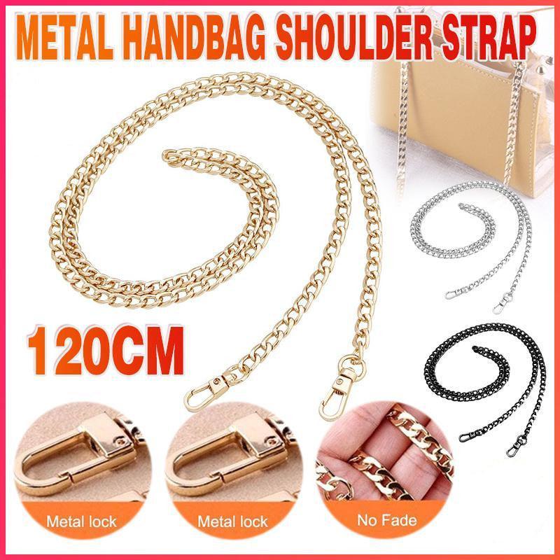 120cm Metal Handbag Shoulder Strap Bag Purse Chain Smooth Replacement Crossbody - Light Gold