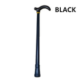Metal Walking Stick Travel Retractable Cane Pole Compact Adjustable Lightweight - Black