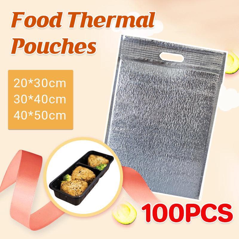 100Pcs Aluminum Foil Insulated Food Storage Bags for Thermal Cooling - 20*30CM-100PCS