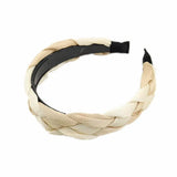 Women Headband Twist Hairband Bow Knot Cross Tie Wide Headwear Hair Band Hoop - White