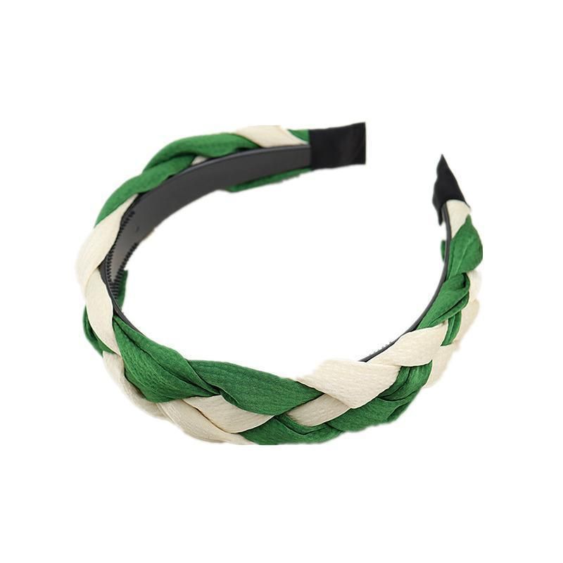 Women Headband Twist Hairband Bow Knot Cross Tie Wide Headwear Hair Band Hoop - Green