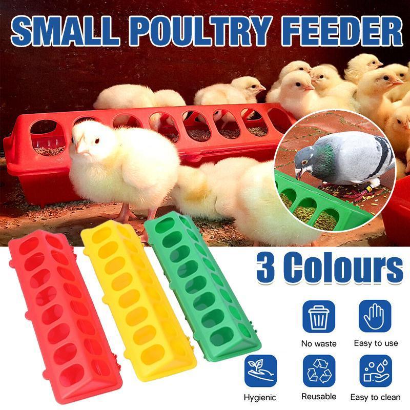 30cm Feeder Storage Trough Quail Drinker Plastic Wild Stable Chick Birds Pigeons - Red