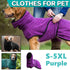 Dog Puppy HoodiesJacket Solid Coat Pet Winter Soft Warm Clothes S-5XL Purple - S