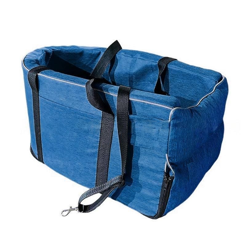 Car Pet Seat Auto Seat Center Console Dog Cat Nest Pad Removable Pet Carrier - Blue