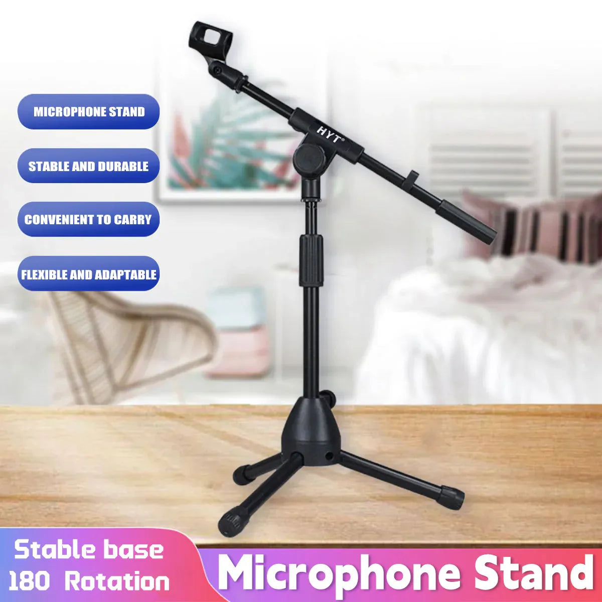 Pickup Microphone Stand Guitar Erhu Drum Band Compact Mic Tripod Small Bracket