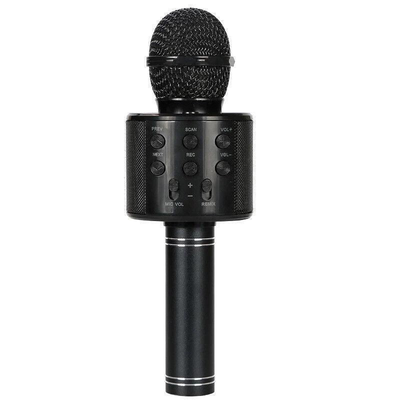 Karaoke Microphone Speaker Wireless Bluetooth Handheld Mic Usb Player Ktv Ws858 - Black