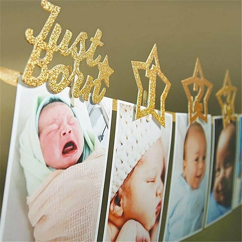 12 Month Photo Banner Milestone Photo Banner For First Birthday Party Diy Decor