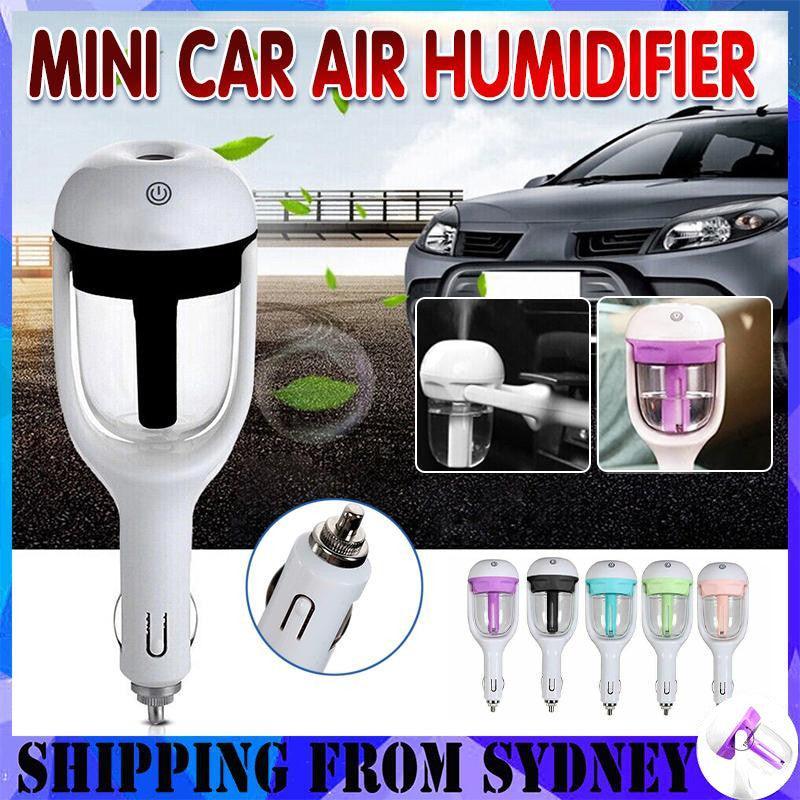 Mini Car Air Humidifier Essential Oil Diffuser Ultrasonic Aroma Mist Purifier - Purple