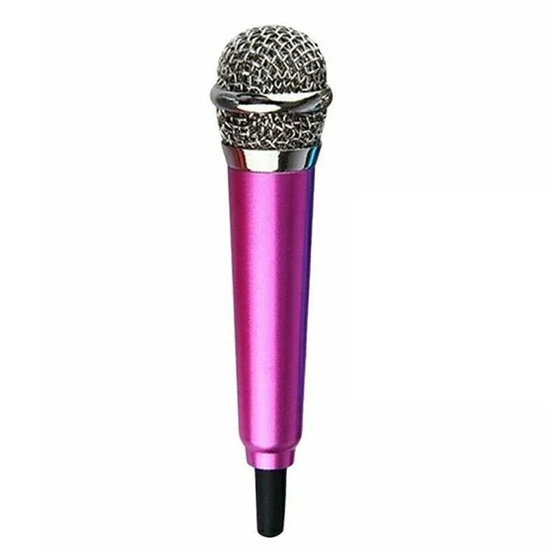 Mini Microphone Portable Vocal Instrument Mic for Mobile Phone Laptop Notebook - Rose Red