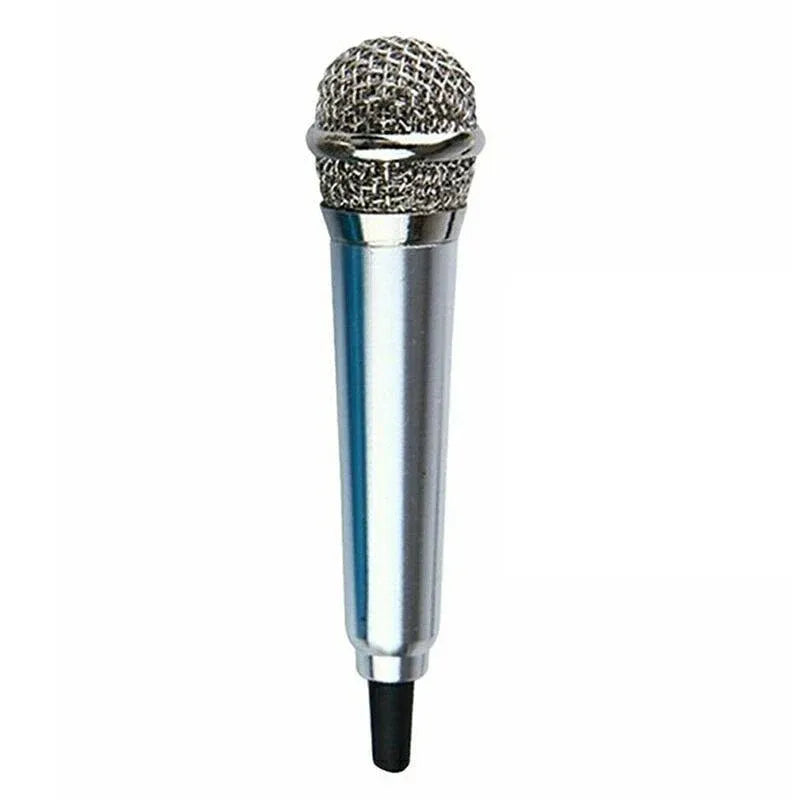 Mini Microphone Portable Vocal Instrument Mic for Mobile Phone Laptop Notebook - Silver