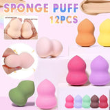 12XBeauty Makeup Sponge Puff Gourd-Shaped Latex Powder Puff Concealer Foundation