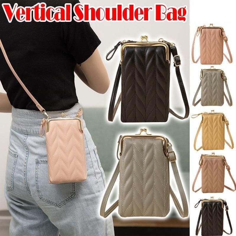 Women Mobile Phone Bag Pu Leather Purse Wallet Shoulder Pouch Small Crossbody Au - Pink