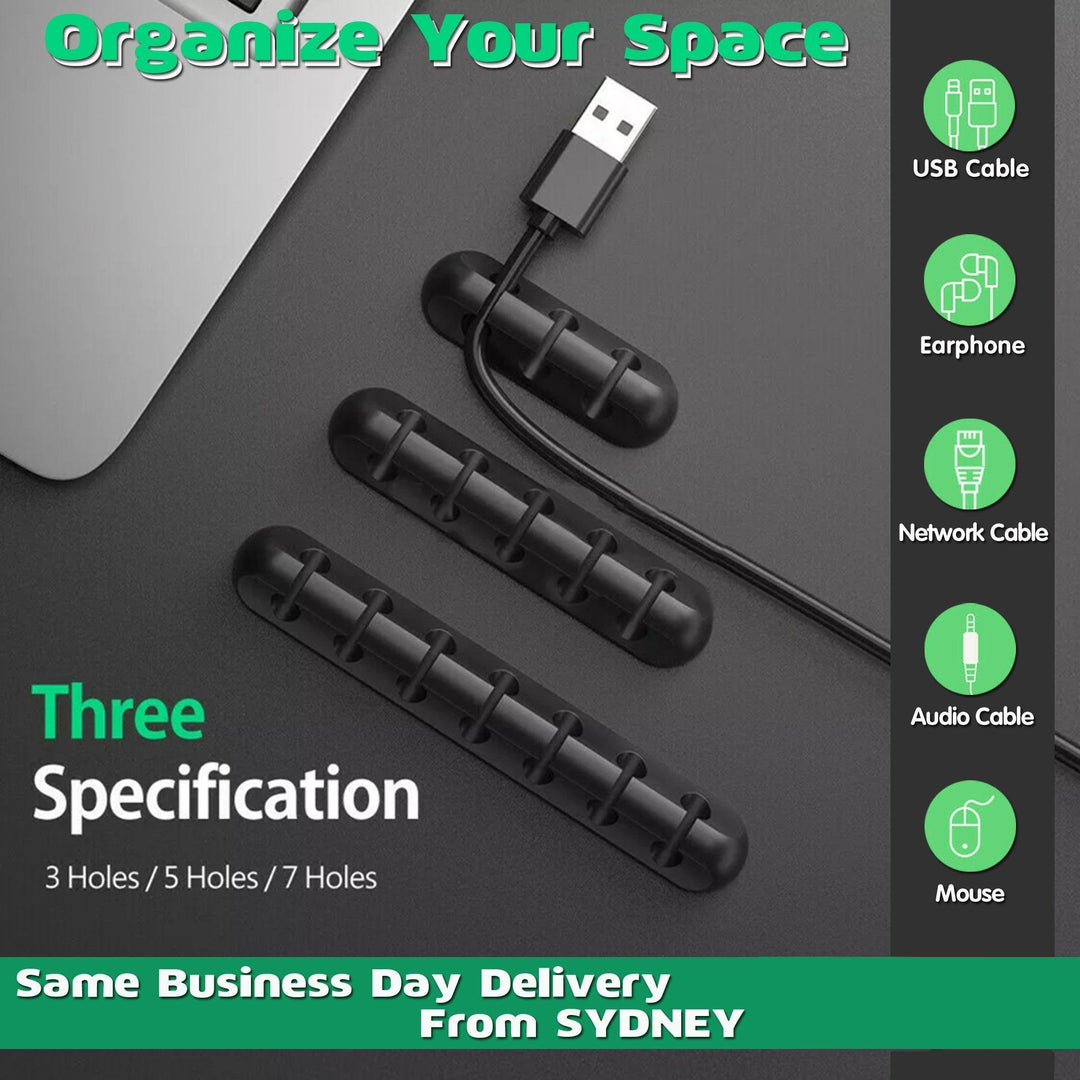 Value Pack Usb Charge Cable Holder Desk Cable Clips Organizer Cord Management - 5 Clips