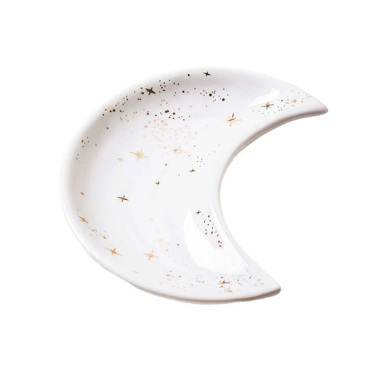 Moon Shaped Decorative Plate Fruit Tray Jewelry Storage Rack Dip Saucer for Home - 02