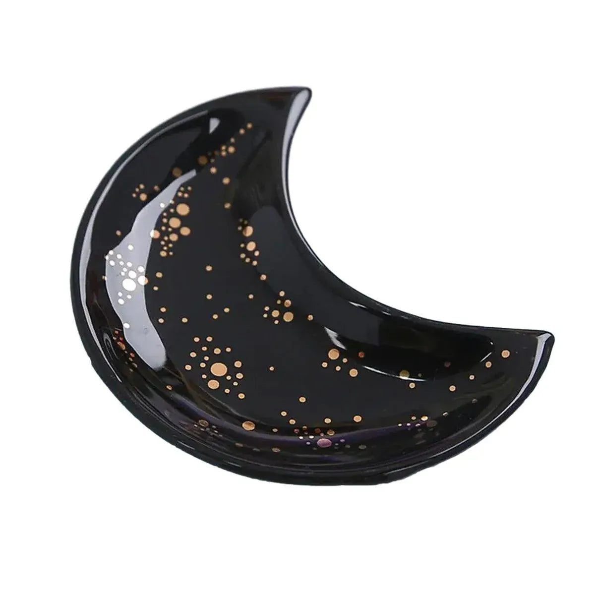 Moon Shaped Decorative Plate Fruit Tray Jewelry Storage Rack Dip Saucer for Home - 03