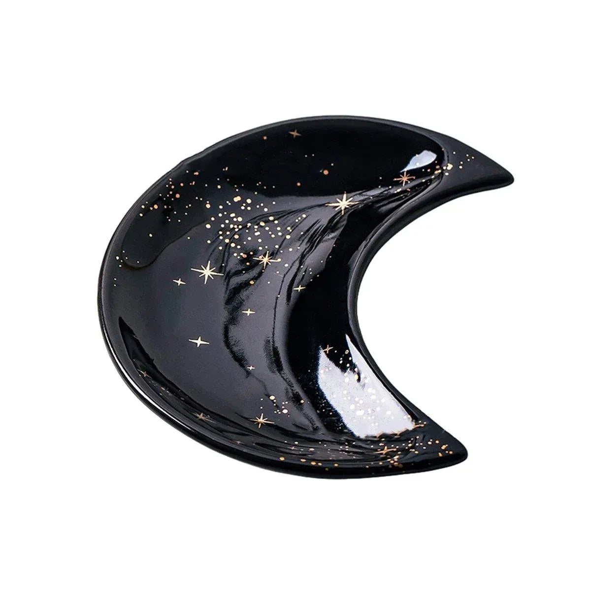 Moon Shaped Decorative Plate Fruit Tray Jewelry Storage Rack Dip Saucer for Home - 04