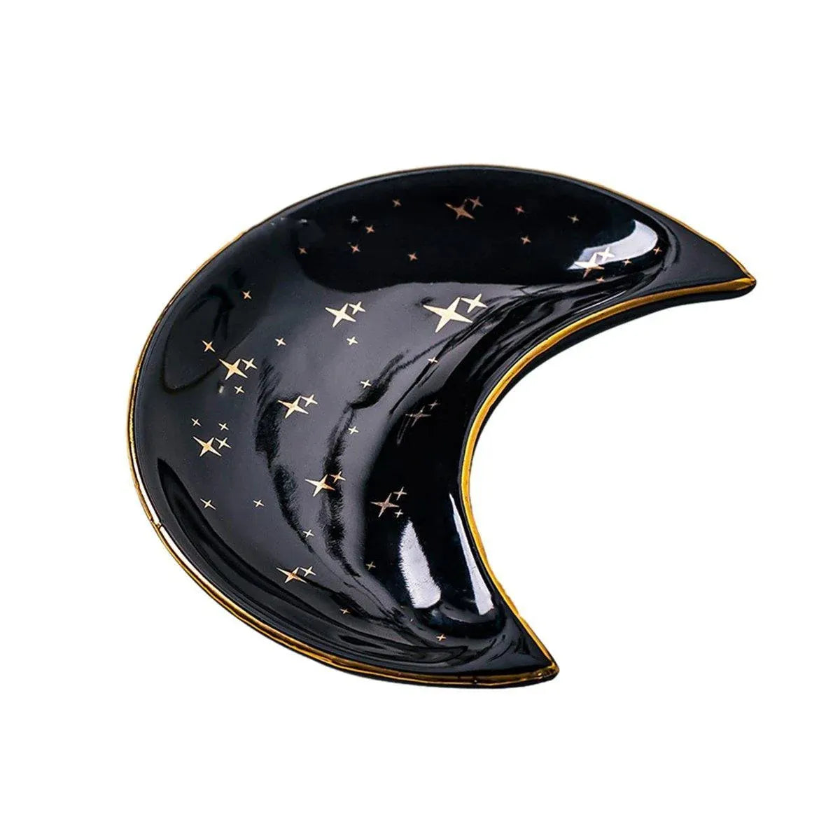 Moon Shaped Decorative Plate Fruit Tray Jewelry Storage Rack Dip Saucer for Home - 05