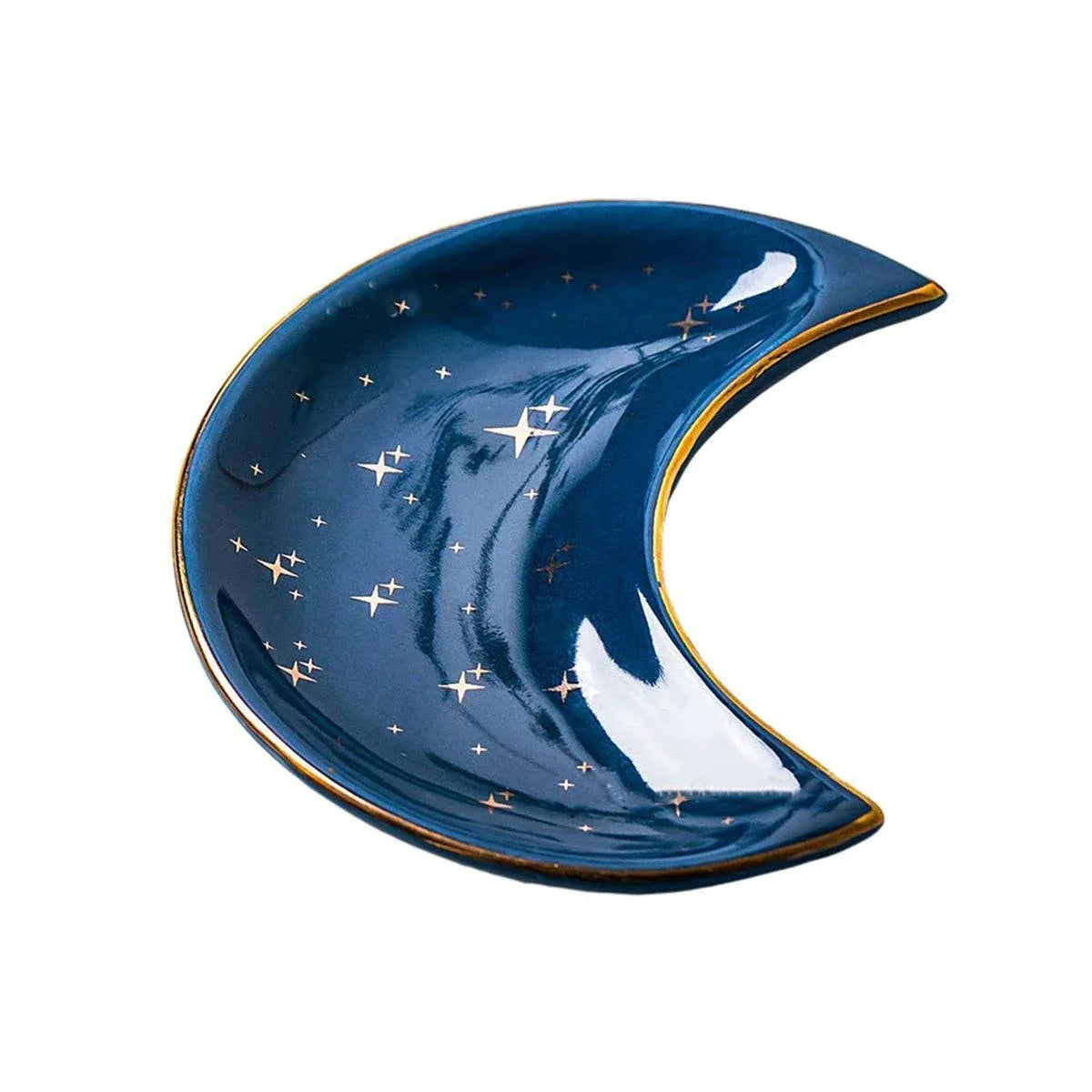 Moon Shaped Decorative Plate Fruit Tray Jewelry Storage Rack Dip Saucer for Home - 06