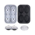 Silicone Ice Cube Mold Large Ice Ball Maker with Lid for Cocktails and Drinks - Black-Rugby