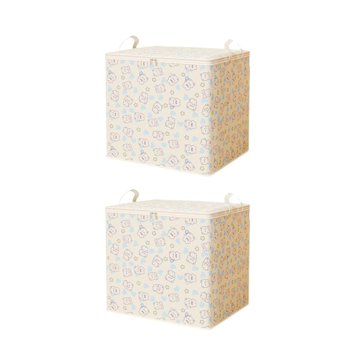 2pcs Large Capacity Clothes Quilt Storage Bags Foldable Zipper Moisture Proof - L