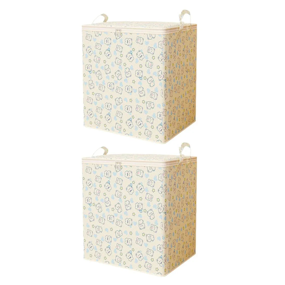 2pcs Large Capacity Clothes Quilt Storage Bags Foldable Zipper Moisture Proof - XXL