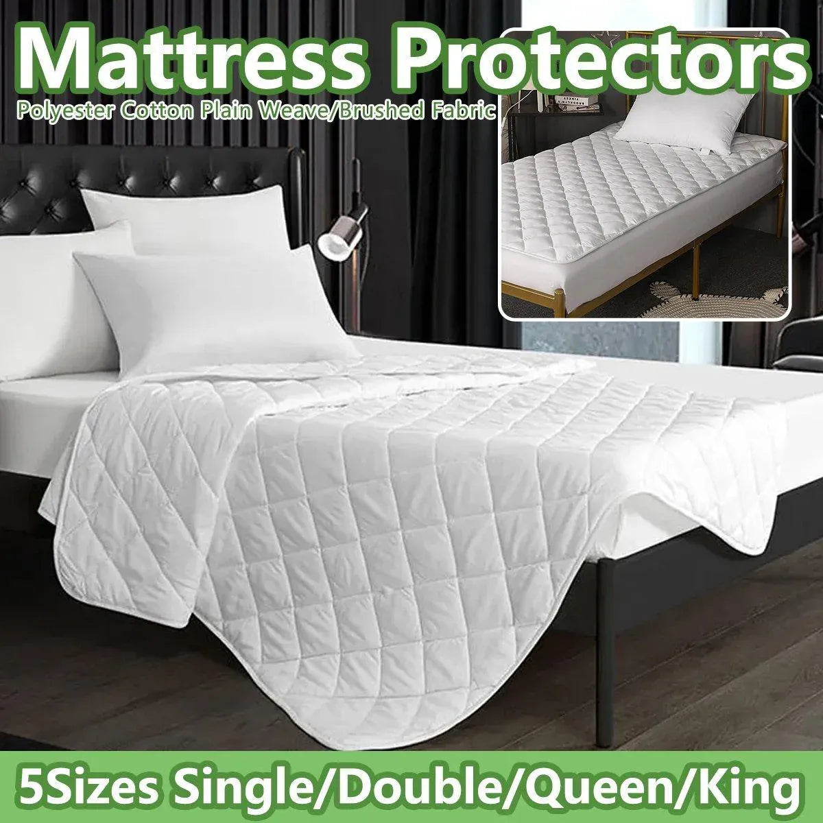 Hotel Mattress Comfort Pads Fabric Bedding Topper Mattress Protectors Cover - 137x190cm-Plain