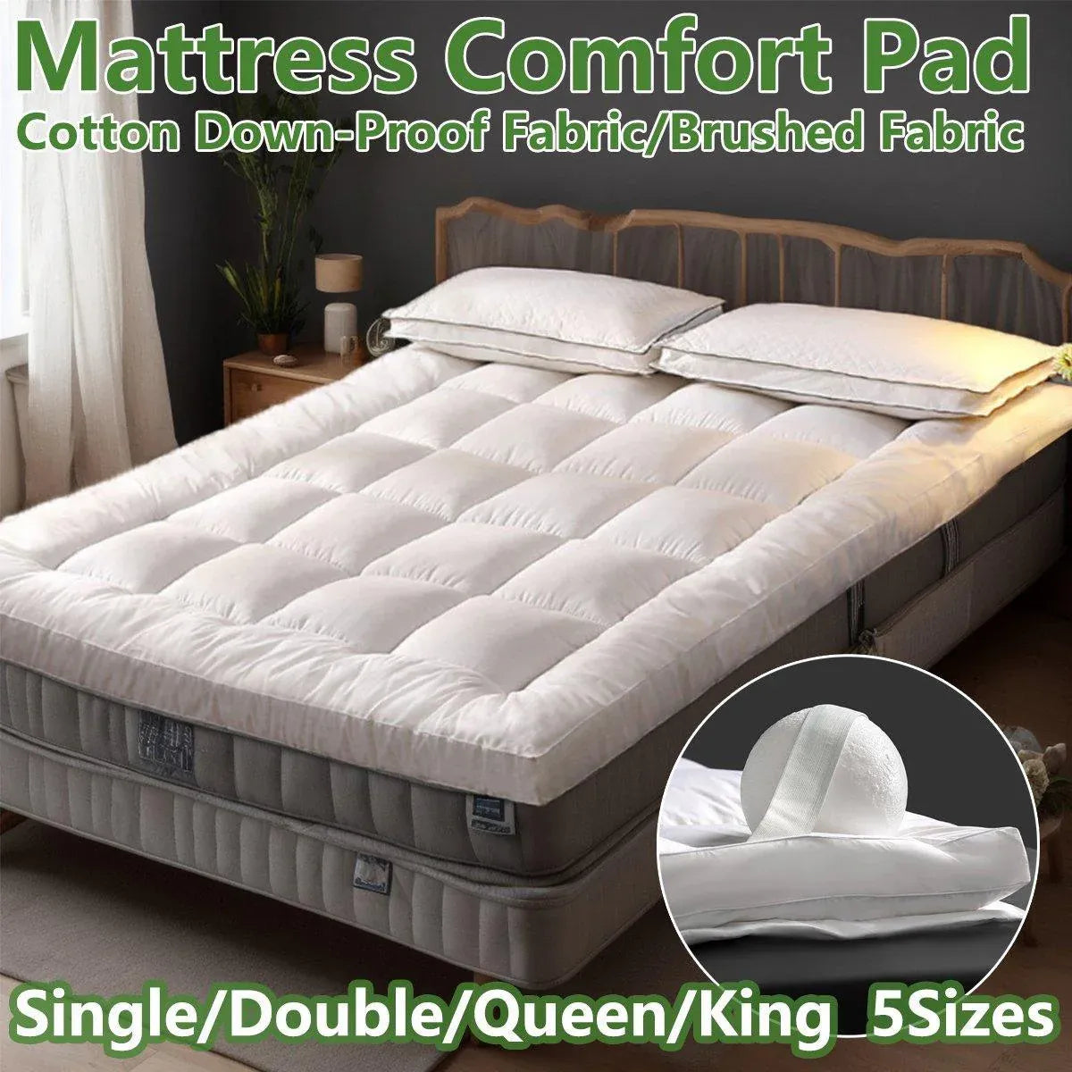 Hotel Mattress Protection Pads Bedding Comfort Mattress Topper Pads Mattress - 137x190cm-Cotton Down