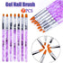 7Pcs Round Head Uv Gel Nail Acrylic Brush Hair Size No.2-14 Good For Starter Pen