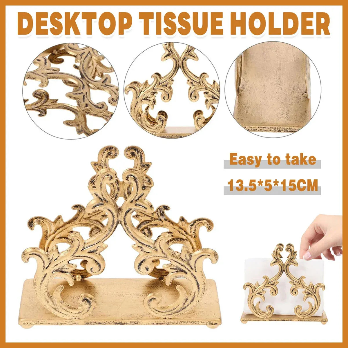 Willow Branch Style Iron Paper Towel Holder Vertical Napkin Rack For Kitchen Use