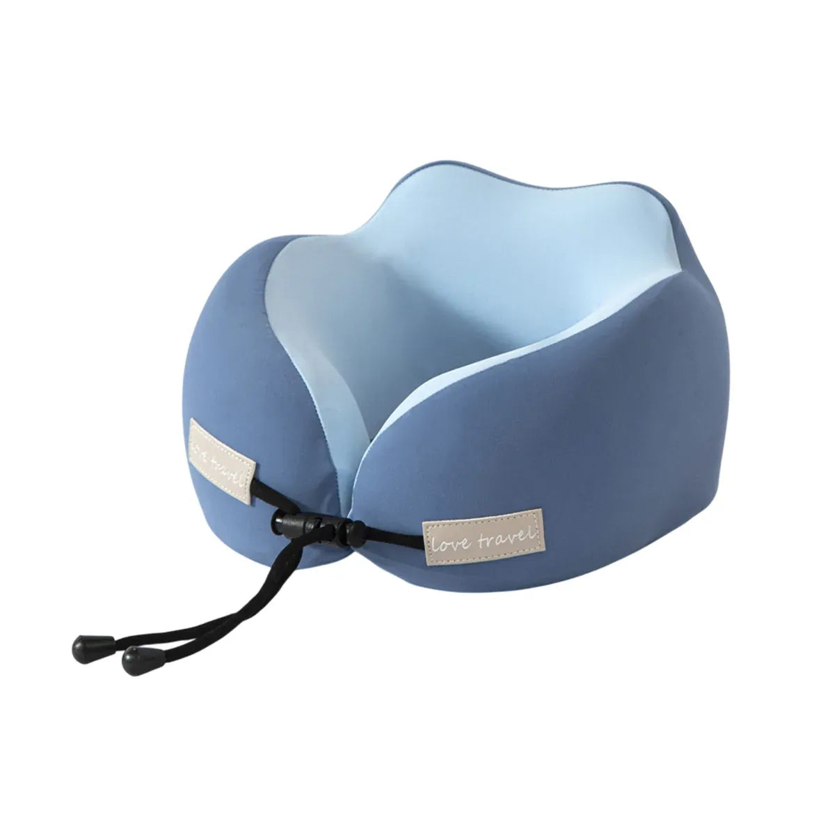 Travel Neck Pillow Memory Foam U Shape Grey Cushion for Airplane Train Support - DarK Blue