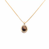Simple Fashion Brown Necklace and Vintage Earrings for Women Elegant Jewelry - Necklace