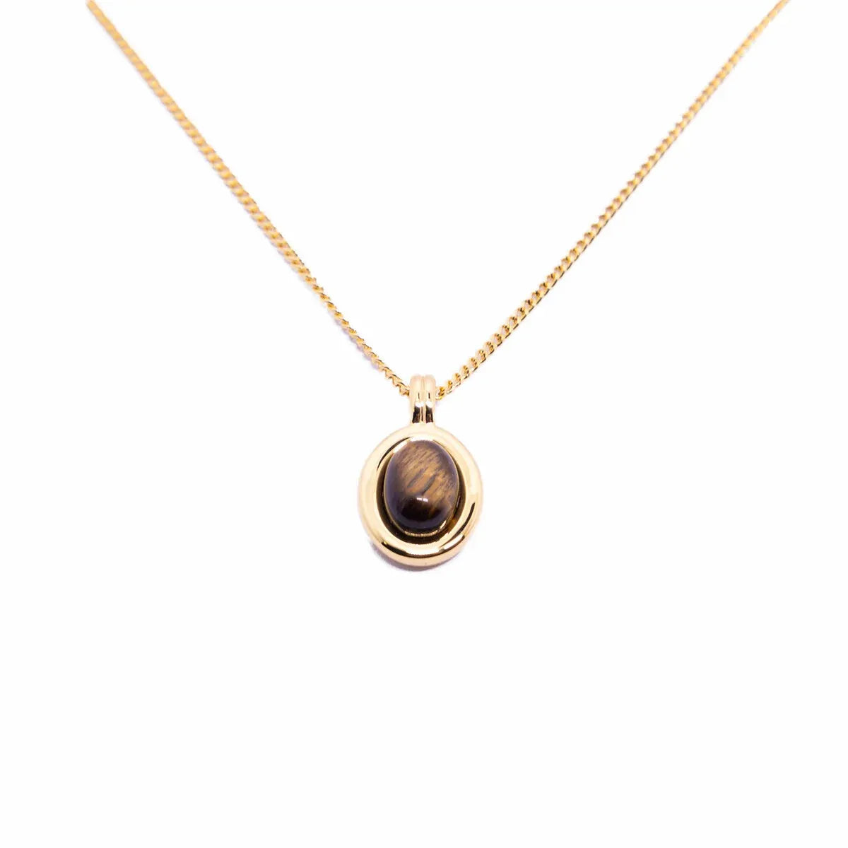 Simple Fashion Brown Necklace and Vintage Earrings for Women Elegant Jewelry - Necklace