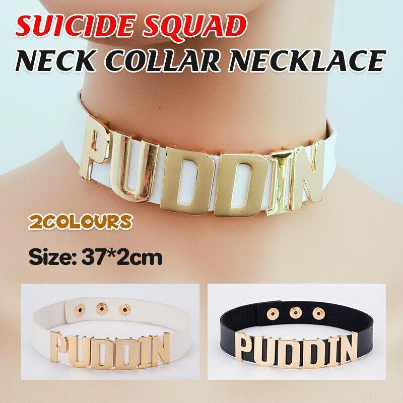 Harley Quinn Puddin Choker Suicide Squad Neck Collar Necklace Halloween Cosplay - Black