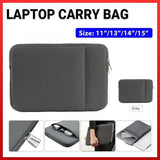 Grey Laptop Macbook Notebook Sleeve Bag Travel Carry Case Cover For 11 13 14 15 Inch Lap Top - 11Inch