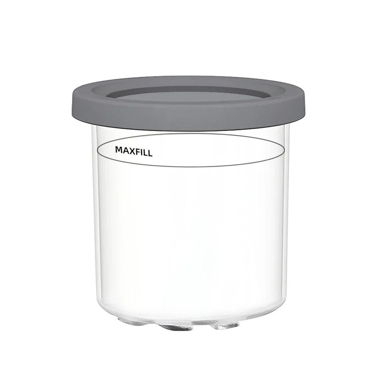 1 or 2 Pieces Ice Cream Tin Container Storage Box for Ice Cream Making Home - Grey