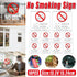 10pcs No Smoking Sign Waterproof Removable Sticker Label Warning Notice Decals