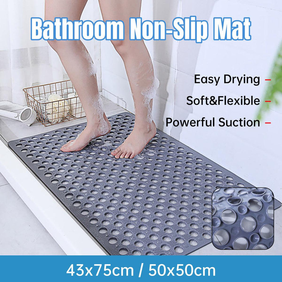 Extra Large Non-Slip Bathroom Mat Anti-Drop Shower Floor Mat Bath Rug Soft Touch - 43-75cm