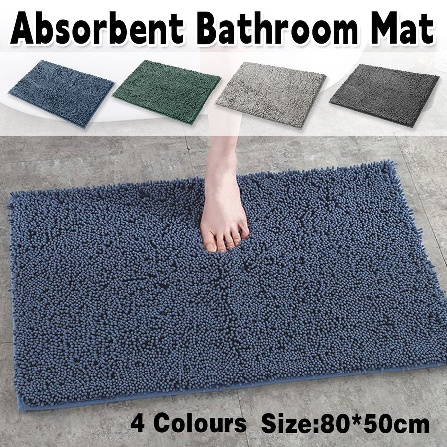 Anti-Slip Bathroom Mat Water-Absorbing Floor Mat Foot Mat Non-Slip Door Mat - Dark Grey