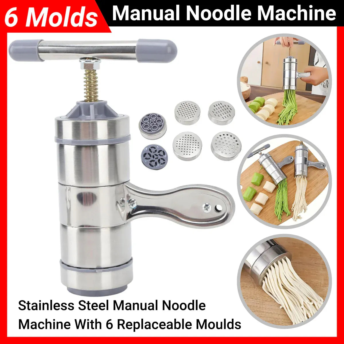 Kitchen Manual Noodle Press Noodle Machine Household Pasta Maker Dough Roller